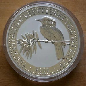 1 Kg Australian Kookaburra 2000 Silber 30 Dollars Silbermünze - Bild 1 von 2