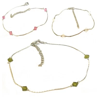 Cavigliera da donna bracciale caviglia spiaggia mare argento con cristalli  - Immagine 1 di 4