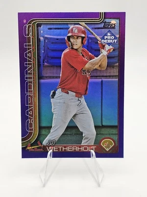2025 Topps Pro Debut JJ Wetherholt #PD-94 Purple Foil  /299 St Louis Cardinals - Image 1 of 2
