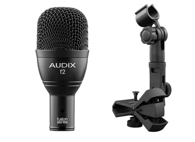 Audix F2 Microphone With D-Clip and D-Flex Drum Mount. Snare, Tom, Instrument.  - Image 1 of 3