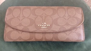 COACH SIGNATURE POP SLIM ZIP AROUND ENVELOPE WALLET - Picture 1 of 4