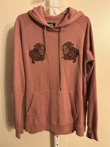 FRESH GOODS Terra Cotta Hoodie Tiger Cat Embroidered Sz. X-Large Sweatshirt Wild - Picture 1 of 14