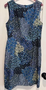 CONNECTED Apparel abito pavone blu e verde taglia 12 3400 - Foto 1 di 7