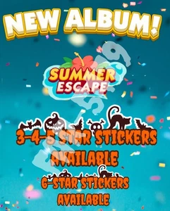All 3-4&5-6 star mono_Poly_Go Stickers :- Fastest Sending :-summer escape ALBUM - Picture 1 of 1