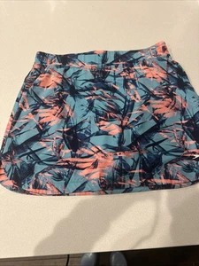 Skort deportivo de golf Slazenger verde azulado azul marino melocotón tropical floral M - Imagen 1 de 3