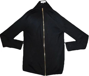 Calvin Klein Damen Medium Black & Gold Langarm Full Zip Shirt TOP 🍀 - Bild 1 von 16