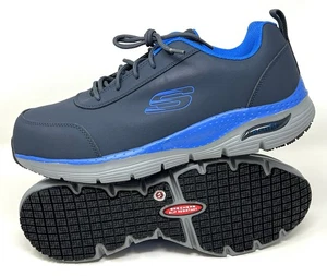 Skechers Arbeitsschuhe blau Arch Fit MaxTRAX Legierungskappe sportlich - Herrengröße 10 - Bild 1 von 8
