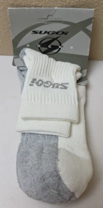 SUGOi Duraspun Padded Socks White W/Gray Size Large - Picture 1 of 3