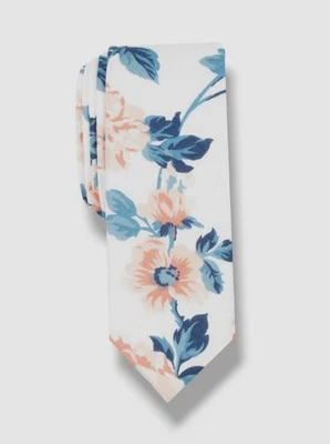 Corbata ajustada floral Netherton blanca original Penguin para hombre 56 x 2,25 Foto 1 de 2