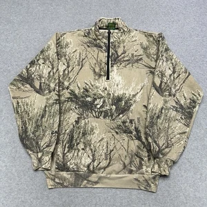 Vintage Cabelas Seclusion 3D Open Country Camo 1/4 Zip Pullover Sweatshirt Sz M - Picture 1 of 9