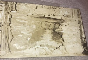 Postcard Long Trail Lodge, Mt.PICO Vermont -FIREPLACE-1927 RPPC - Picture 1 of 8