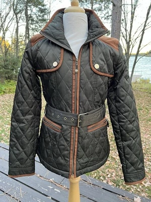 Chaqueta Ecuestre Vince Camuto Diamante Acolchada Marrón Acolchada Talla X -Pequeña Usada en Excelente Condición Foto 1 de 4