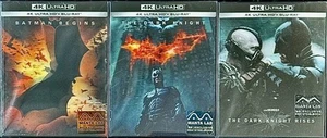 DARK KNIGHT TRILOGY MANTA LAB DOUBLE LENTICULAR A 4K BLURAY STEELBOOKS *SEALED* - Picture 1 of 24