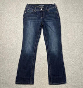 Maurices Slim Fit Straight Leg Damenjeans Größe 6 Kurz Dunkle Waschung Blau Stretch - Bild 1 von 9