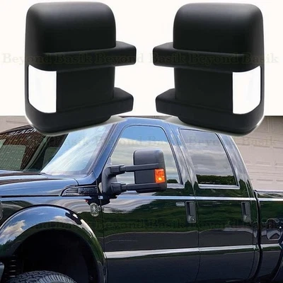 2008-2014 2015 2016 Ford F250 F350 F450 F550 Mirror COVERS W/SG Hole MATTE BLACK - Image 1 of 4