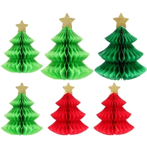  6 Pcs Christmas Honeycomb Centerpiece Decorations Holiday Ornaments for Tree - Picture 1 of 12