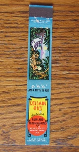 TIKI BAR MATCHBOOK MATCHCOVER: LEILANI HUT POLYNESIAN FOOD BELMONT SHORE, CA A24 - Imagen 1 de 3