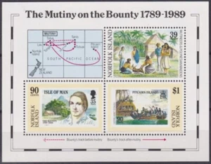 F-EX54697 NORFOLK IS MNH 1989 MUTINY OF BOUNTY SHIP. - Picture 1 of 1