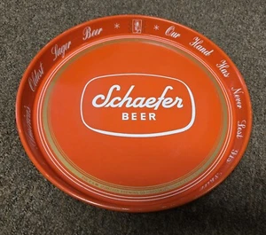 Vintage 1960's Schaefer Old Lager Beer Metal Serving Tray 12" New York - Picture 1 of 9