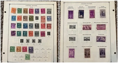 1938-1940 US STAMPS LOT ON ALBUM PAGE PRESIDENTS GOLDEN GATE CORONADO WORLD FAIR - Image 1 of 4