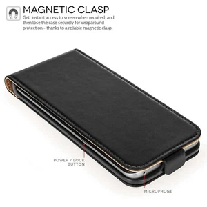 Luxury real leather Flip case for iPhone 5 SE/6S/7/8/7+/8+/ X/XS/XR/XM/11/12/13 - Picture 1 of 2