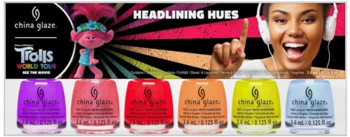 China Glaze Trolls World Tour HEADLINING HUES Mini Nail Polish * Rainbow Color * - Image 1 of 1