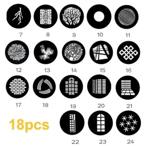 58MM Gobos Kit Projection Modelling Pieces for Focalized Conical Snoots - Picture 1 of 12