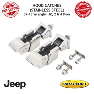 Smittybilt Hood Catches Stainless Steel For 2007-2018 Wrangler JK, 2 & 4 Door - Bild 1 von 11