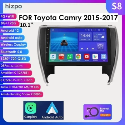 Radio estéreo de coche 8G+128 GB para Toyota Camry 2015-2017 Android 12 juego de coche GPS DSP Foto 1 de 4