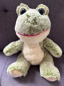 Kelly Toy hellgrün-gelber Frosch Plüschtier 12 Zoll weiches zotteliges Stofftier große Augen - Bild 1 von 13