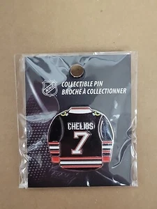 Prendedor de retiro del estadio Chris Chelios 25/02/24 Chicago Blackhawks ¡Raro! - Imagen 1 de 4
