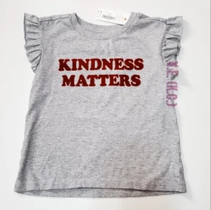 Gymboree Girls Gr. 4/T/XS KINDNESS MATTERS RUFFLE SHORT SLEEVE Tee T-Shirt Top - Bild 1 von 2