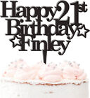 Happy Birthday Personalised Name Age 21st Acrylic Cake Topper Stars 21 Today ...