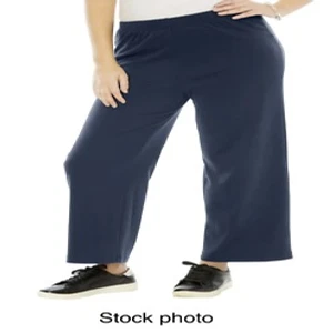 Roaman's Women's Plus Size Wide-Leg Soft Knit Pant BROWN Size 3X Petite - Picture 1 of 7