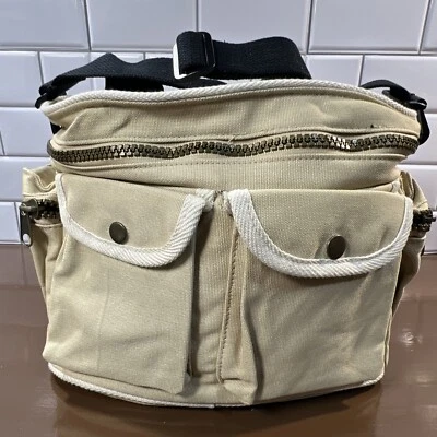 J Peterman Beige Canvas Carry On Travel Camera Bag Adjustable Strap Crossbody - Image 1 of 4