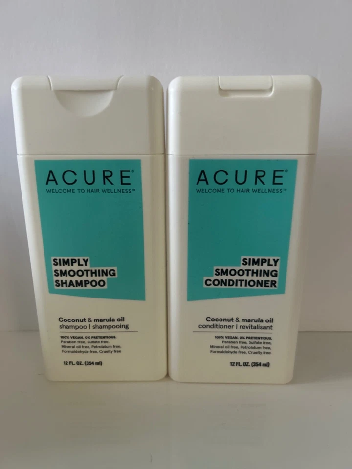 ACURE Simply Smoothing Coconut & Marula Shampoo + Conditioner 12oz each Bottle - Image 1 of 1