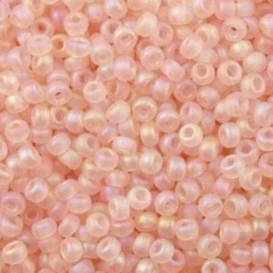 Miyuki Rocaille Seed Beads Size 11/0 24GM Matte Light Tea Rose AB 11-155FR-5 - Picture 1 of 2