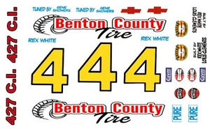 #4 Calcomanías de neumático Rex blanco Benton para Nascar Chevrolet elige tu escala - Imagen 1 de 1
