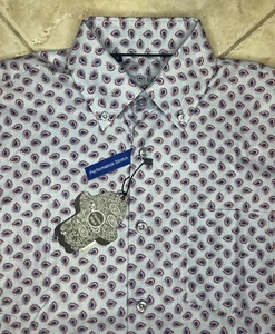Luchiano Visconti Casual Shirt Mens M Stretch Allover Paisley NWT FAB! - Photo 1/9