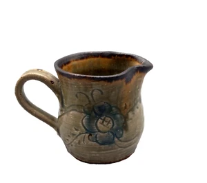 Pottery Handmade Studio Blue Gray Drip Glaze Stoneware Pinched Creamer Unbranded - Bild 1 von 5