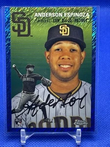 2023 Topps Chrome Platinum Anniversary Anderson Espinoza Blue Shimmer #/100 - Picture 1 of 2