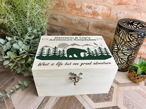 Travel Memory Box Gift Keepsake for Adventurers Explorers Camping Hiking Travel - Picture 1 of 5