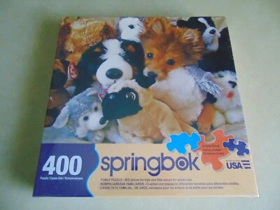 New Sealed Springbok Playtime Puppies Family Puzzle 400 Pc - #33-70547 Mix Sizes - Image 1 of 4
