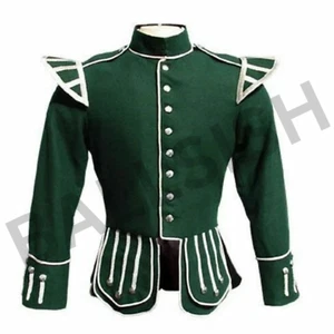 Scottish Green Doublet Kilt Jacket - Military Piper Drummer Doublet Jacket - Bild 1 von 1
