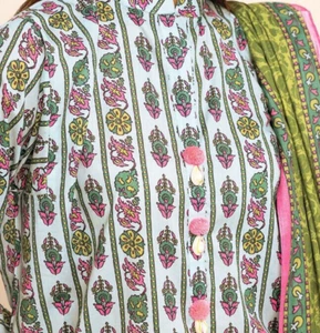 Khaadi floral blue 100% cotton lawn summer dress fabrics 3pc (1.75m+1.6m+2.5m) - Picture 1 of 4