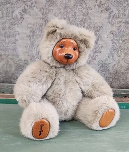 Vintage 1989 Applause Robert Raikes Original Wood Face Teddy Bear Collectible - Picture 1 of 11