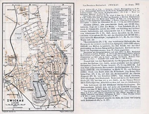 Zwickau 1908 orig. Stadtplan + Reisef. (2 S.) Wilhelmplatz Mulde proj. Stadtteil - Picture 1 of 1