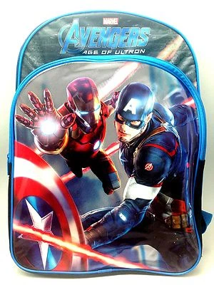 GLOBAL DESIGNS Marvel Captain America Iron Man Backpack School Carry On Bag Ultron Avenger Disn