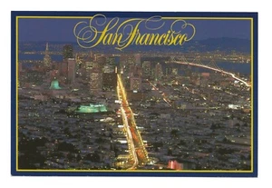 Postcard San Francisco Aerial View California Golden Gate Bridge - Picture 1 of 2