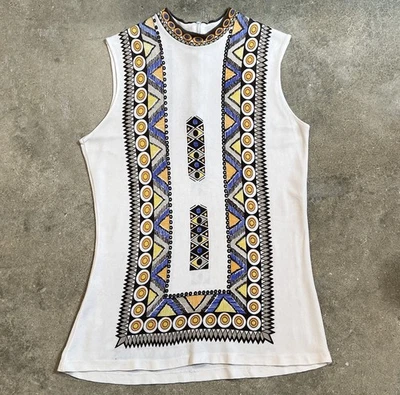 Top túnica jersey vintage estilo estampado azteca Foto 1 de 4